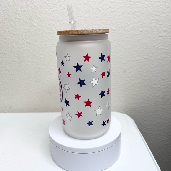 4 America Sunglasses and Stars Handmade Libbey Glass Cups - Picture 3 of 5